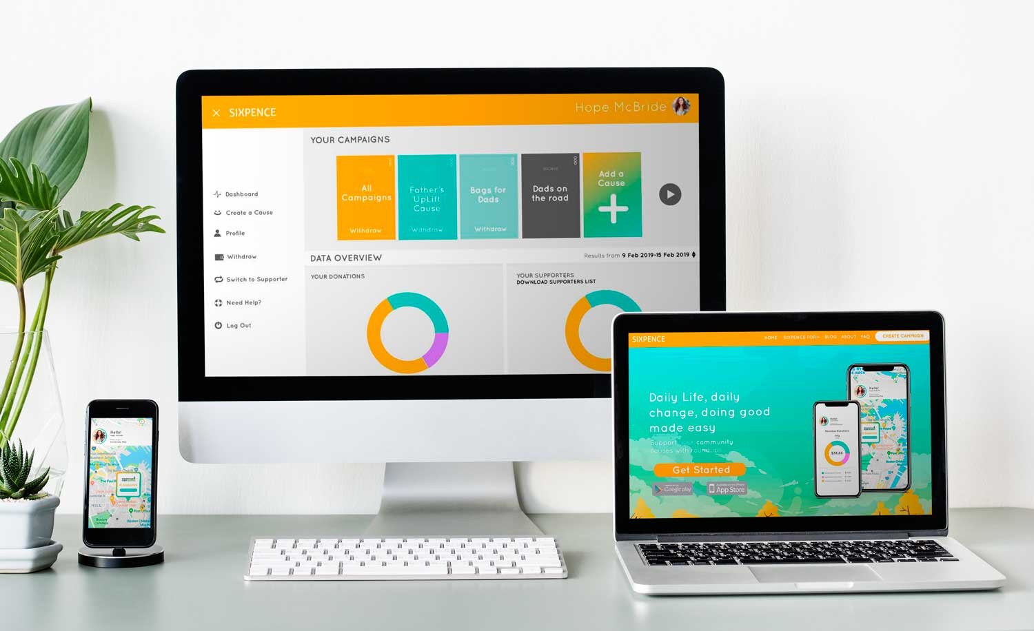 Sixpence portal, site, and app